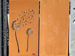panneau corten fleur
