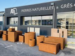 pots décoration corten