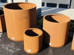 pots rond corten