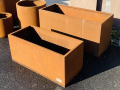 pots rectangle corten
