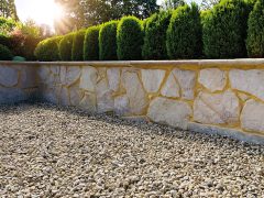 calcaire beige parement opus muret jardin